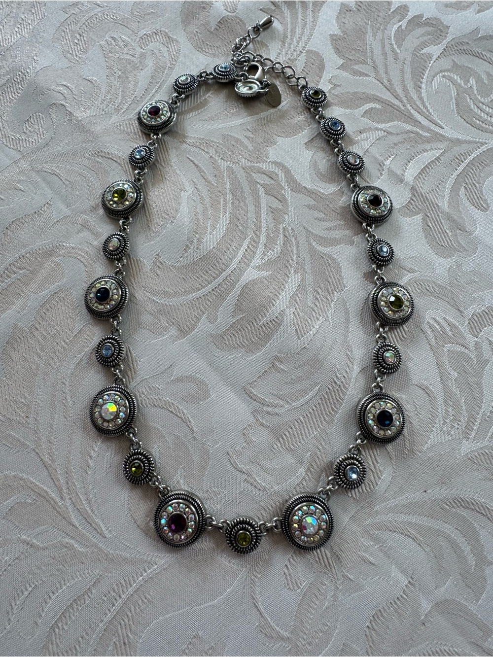 Lia Sophia Silver-Tone Necklace with Multi-Colored Crystal Accents